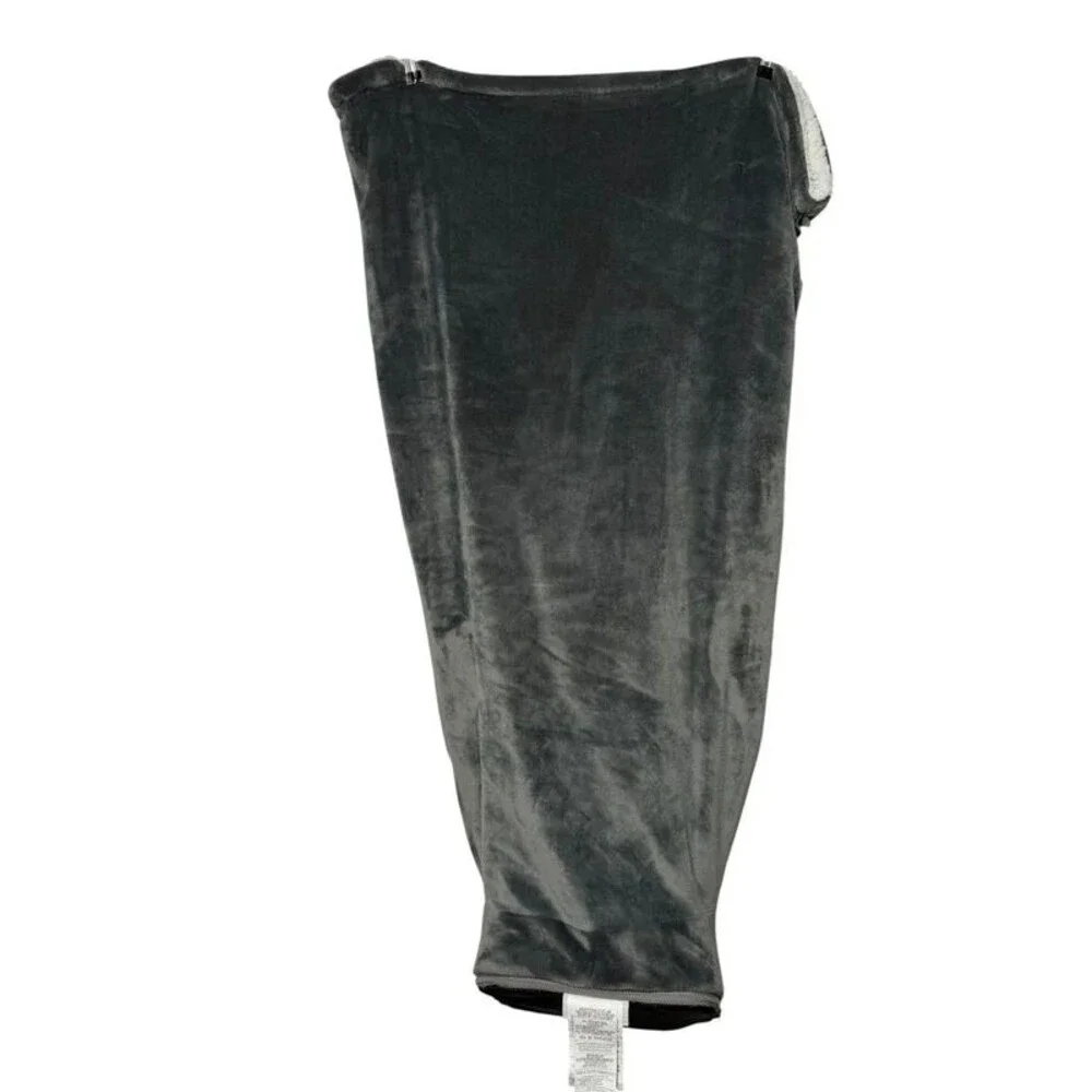 Sharper Image Calming Cozy Massaging Heating Wrap Gray Sherpa Lined Tested